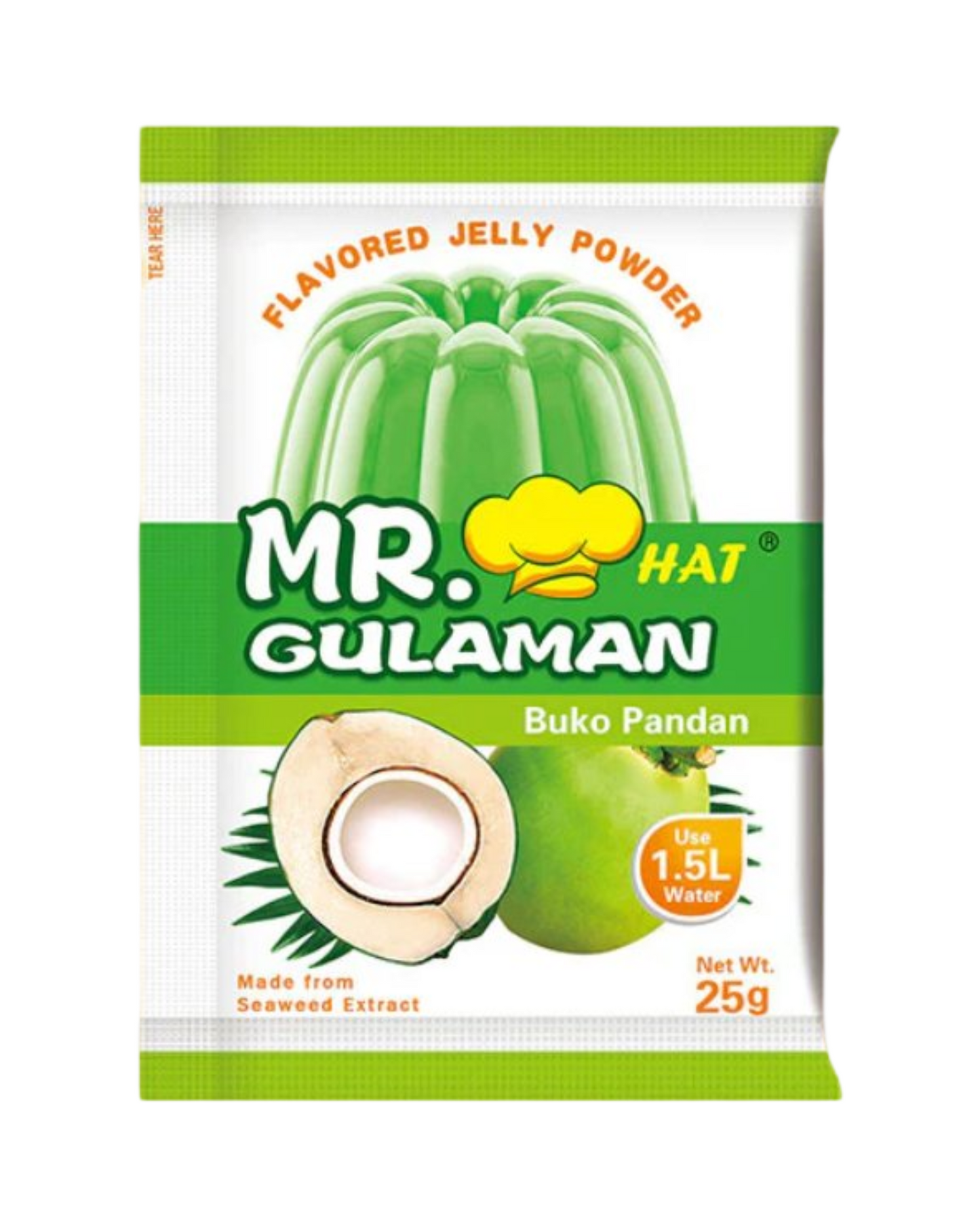 Mr. Hat Gulaman Buko Pandan Flavour 25g