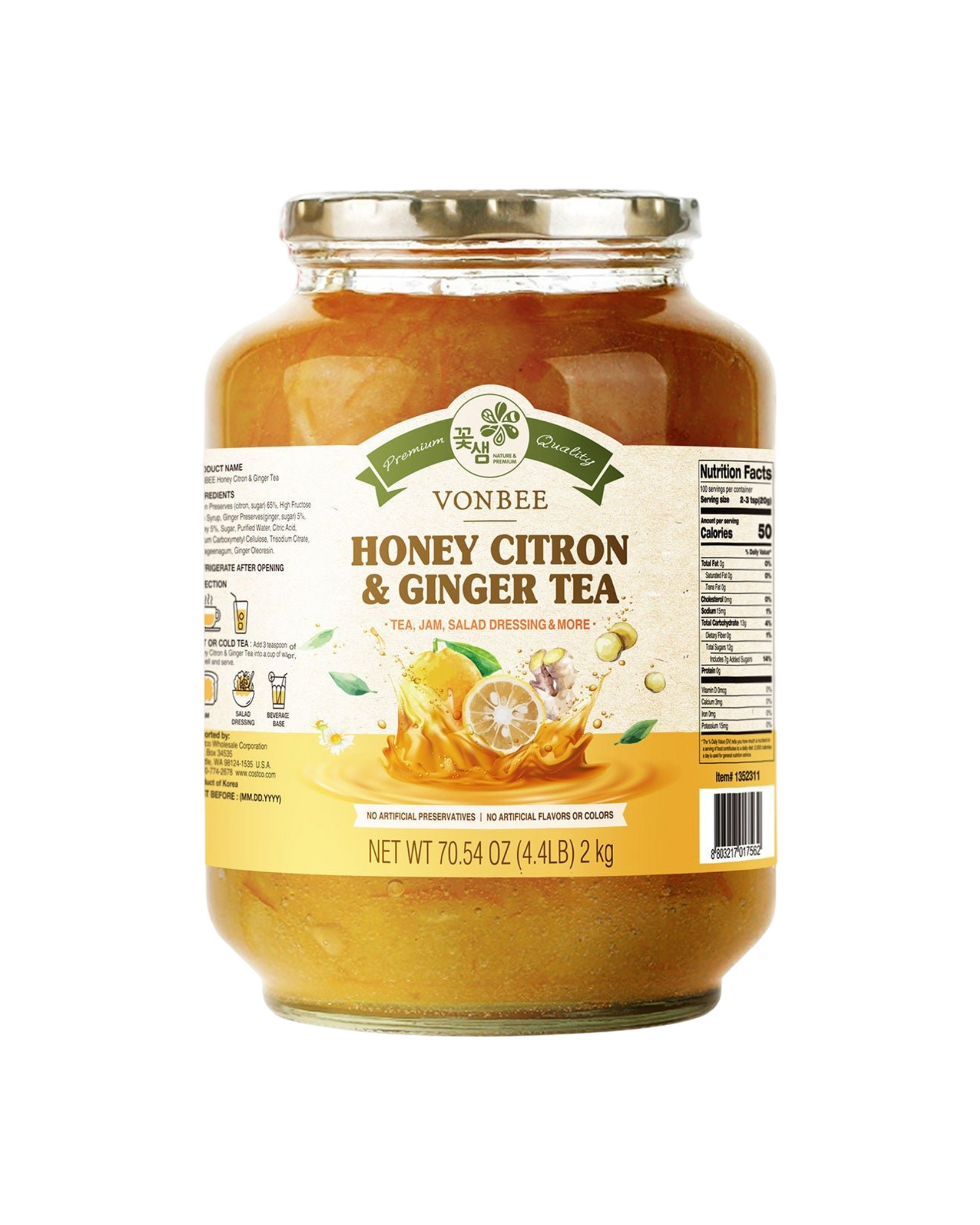 Vonbee Citron & Ginger Honey Tea 2kg
