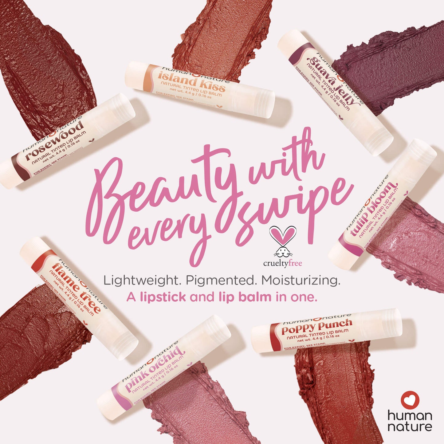 Human Nature Tinted Lip Balm 4.4g - Poppy Punch