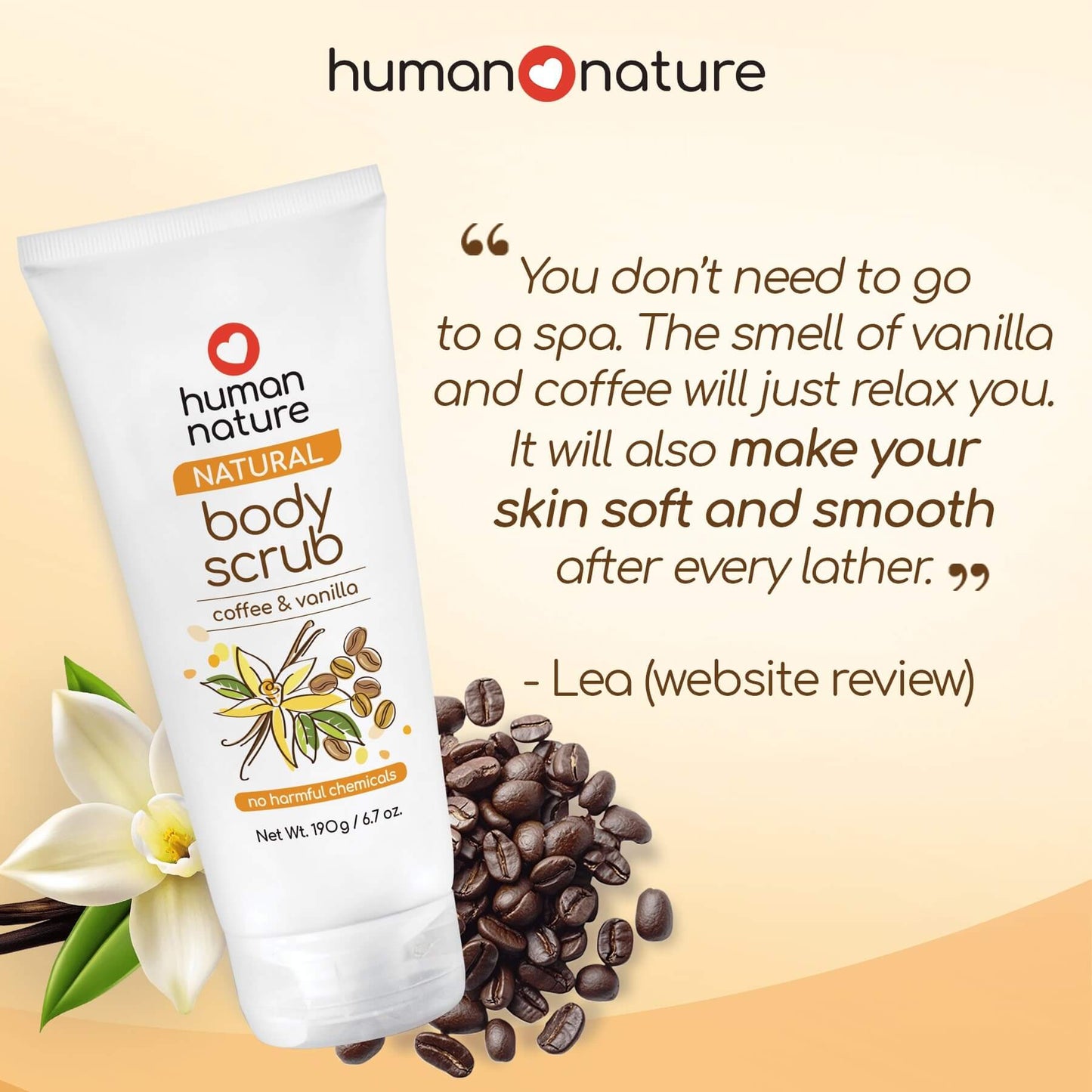 Human Nature Coffee and Vanilla Body Scrub 190g