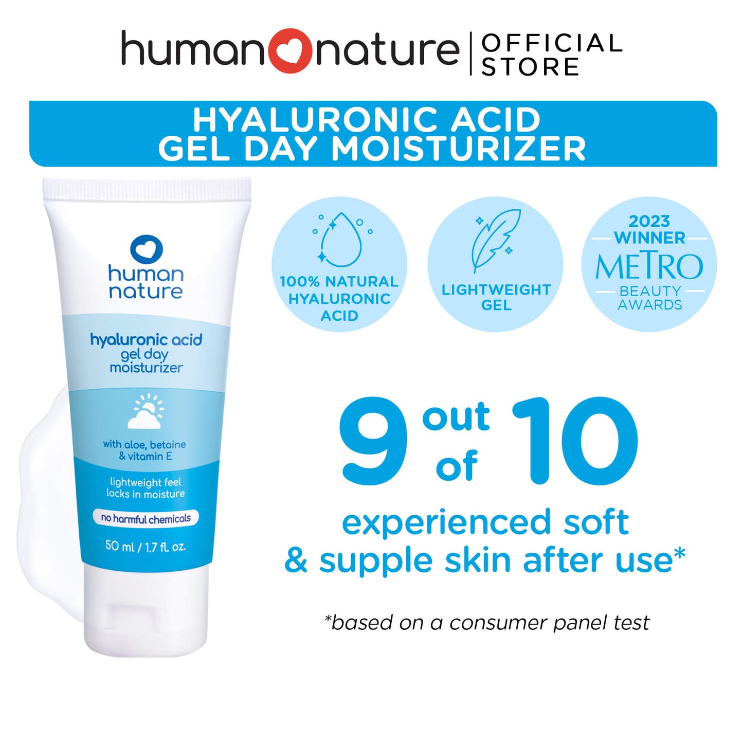 Human Nature Hyaluronic Acid Gel Day Moisturizer 50ml