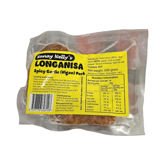 Nanay Nelly's Spicy Garlic (Vigan) Pork Longganisa 500g