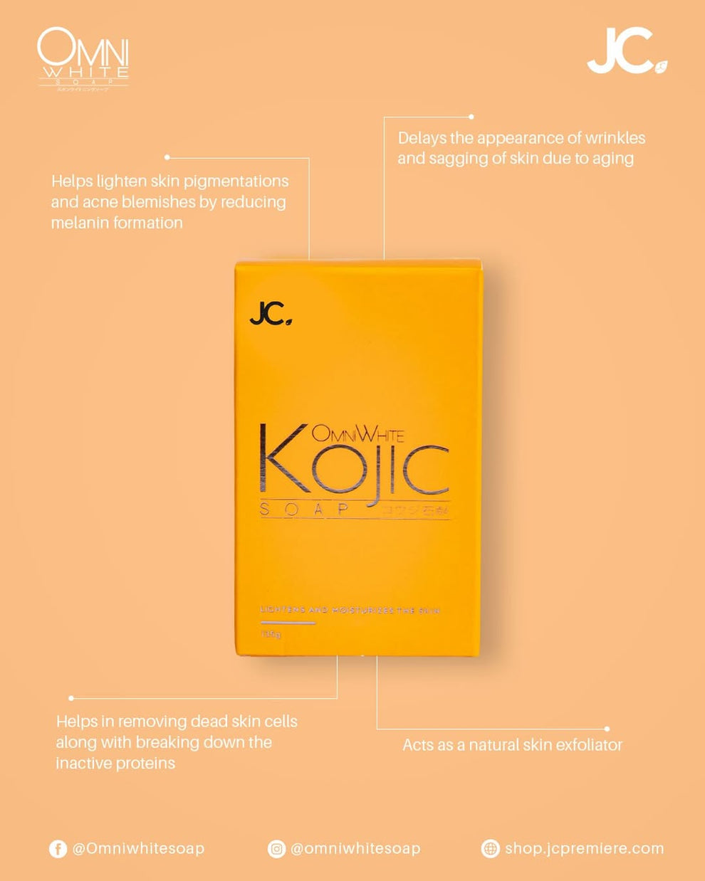 JC Omni White Kojic Soap 135g