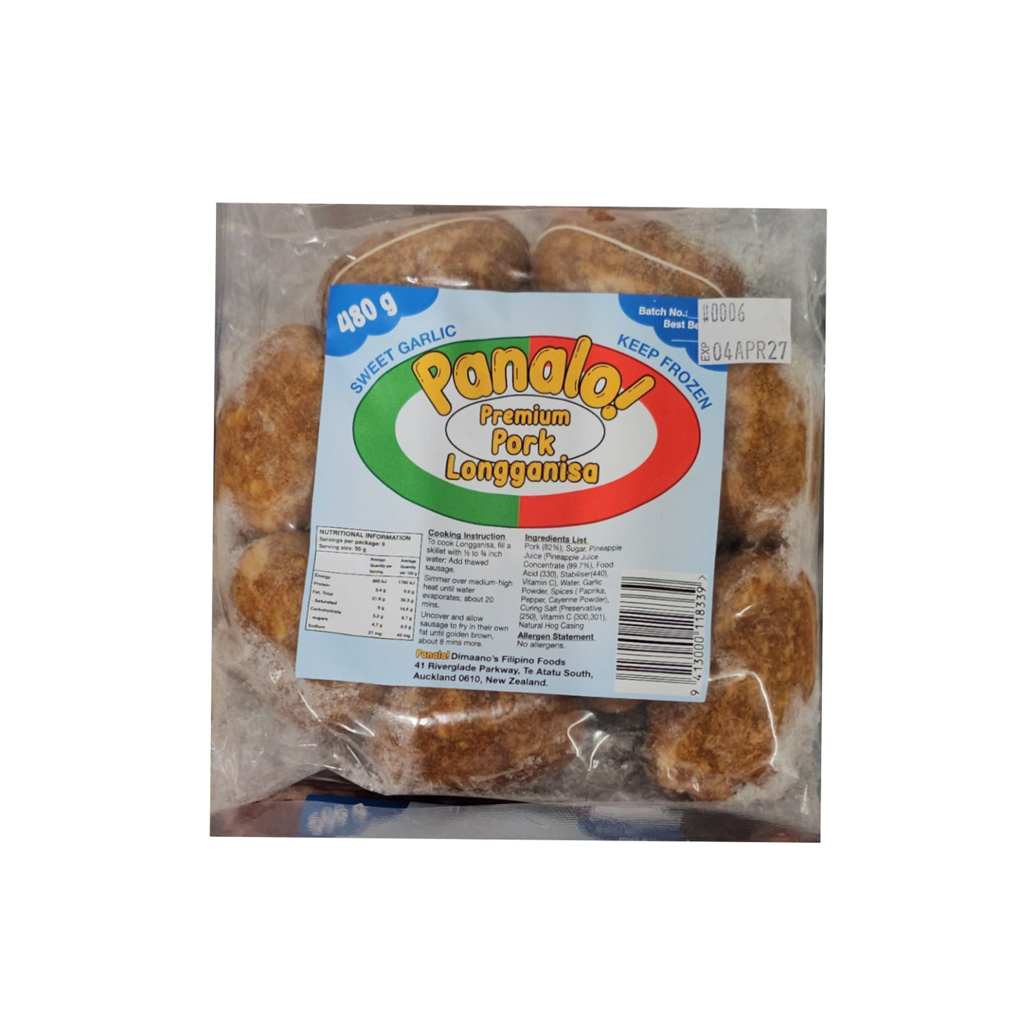 Panalo Pinoy Foods Longganisa 480g