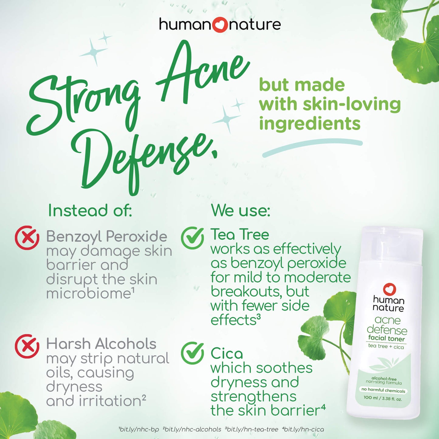 Human Nature Acne Defense Tea Tree and Cica Toner 100ml