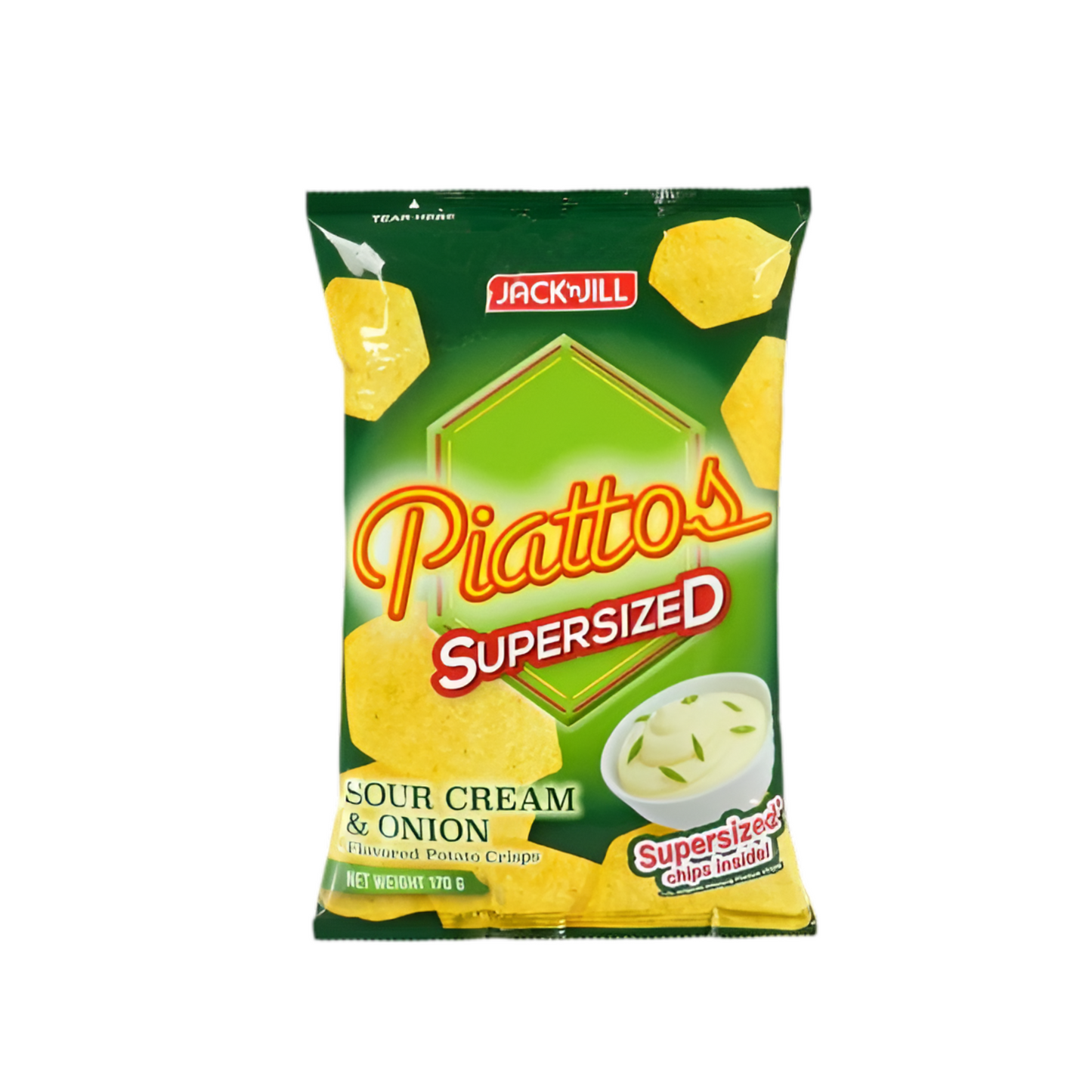J&J Piattos Sour Cream Flavor Super Sized 170g