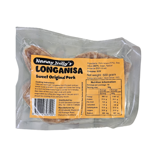 Nanay Nelly's Sweet Original Pork Longganisa 500g