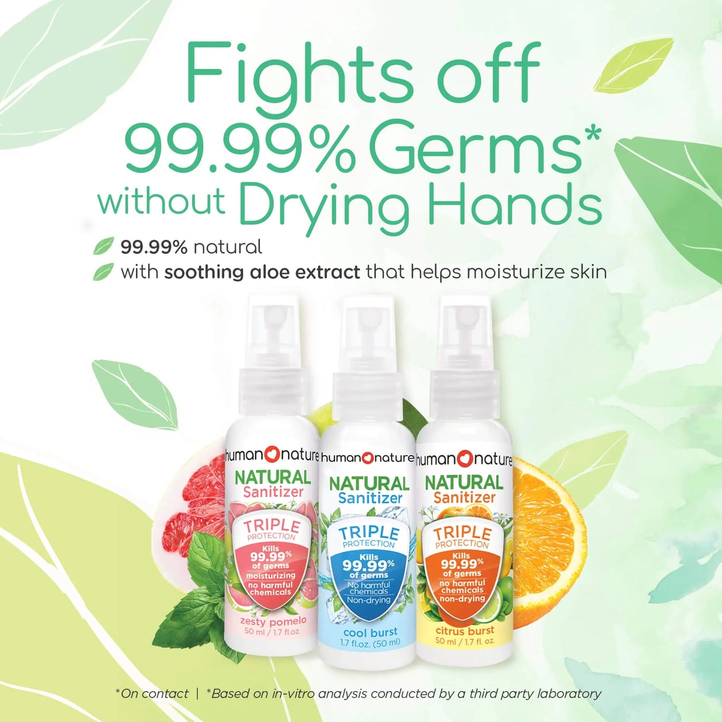 Human Nature Natural Spray Sanitizer - Citrus Burst 50ml