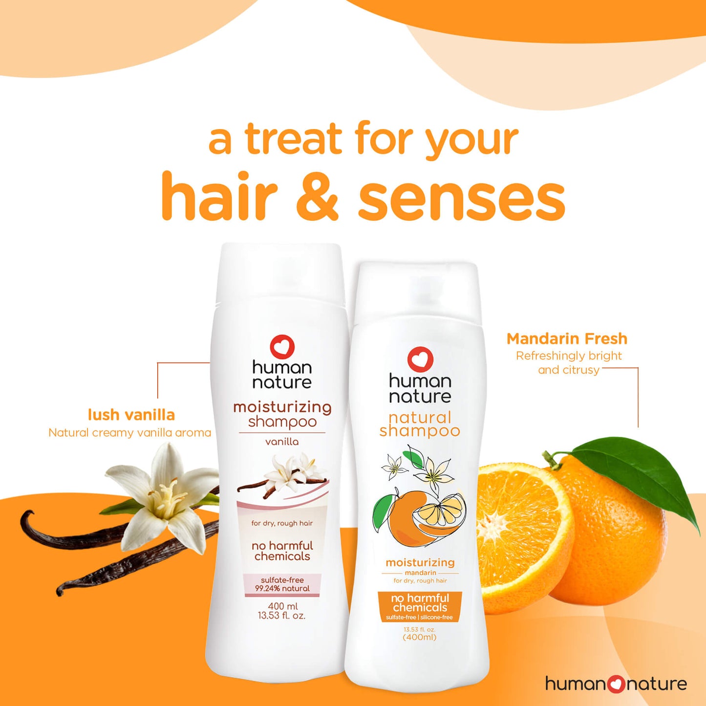 Human Nature Natural Moisturizing Shampoo Mandarin 180ml