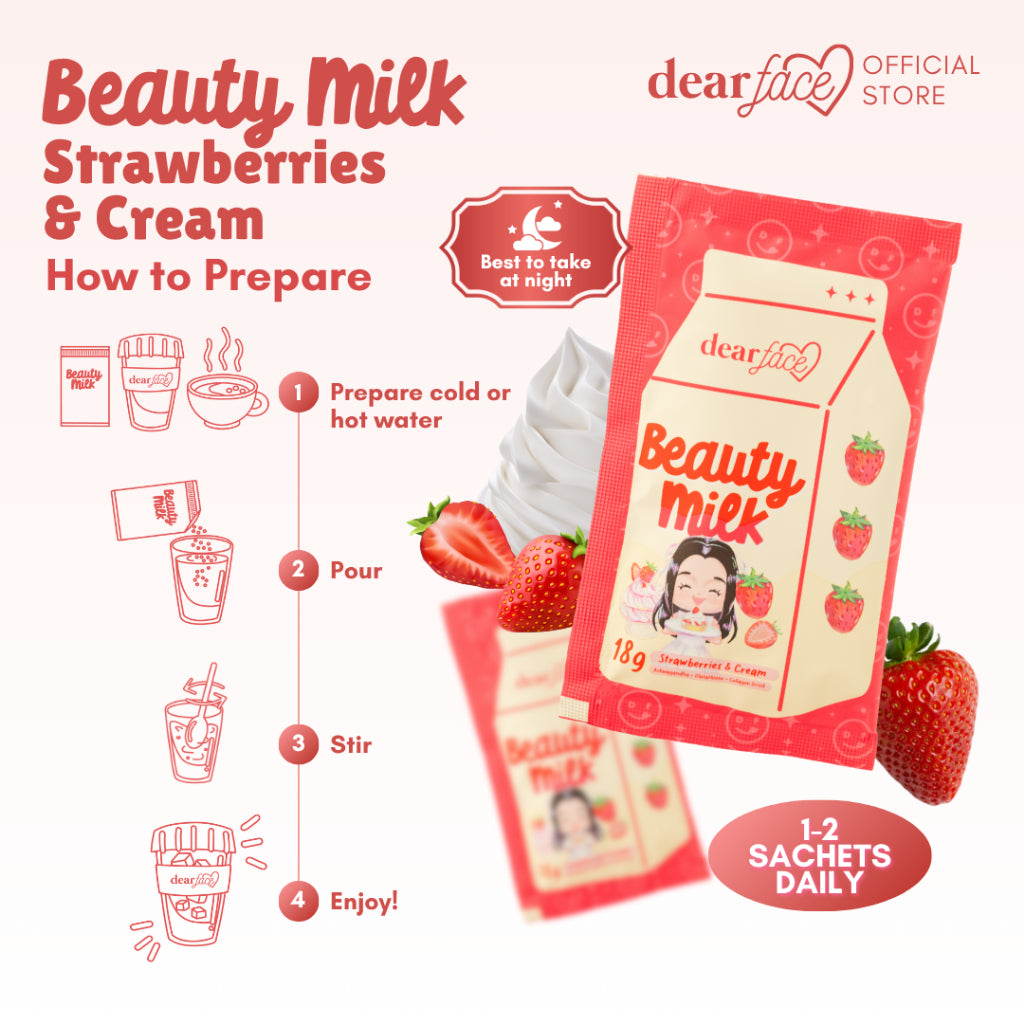 Dear Face Beauty Milk Strawberries and Cream 180g