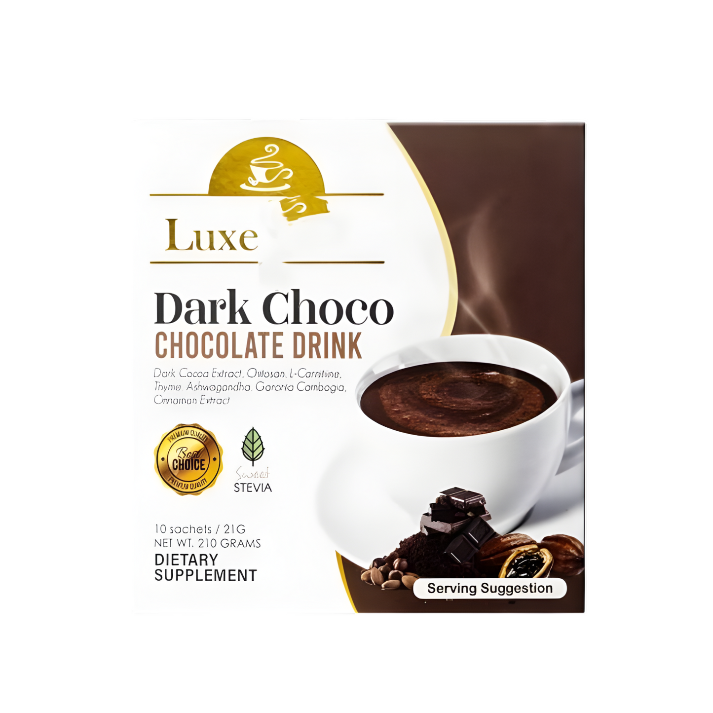 Luxe Slim Caffe Dark Chocolate 210g