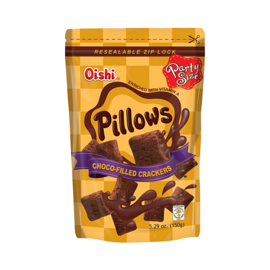 Oishi Pillows Chocolate Filled Crackers 150g