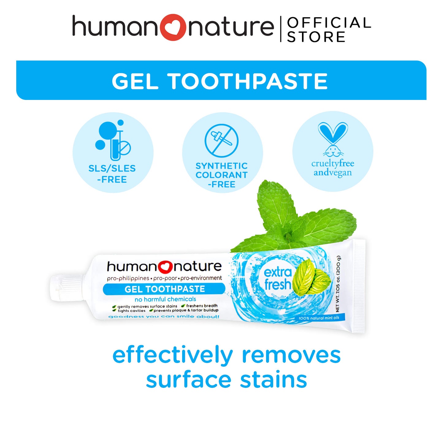Human Nature Natural Gel Toothpaste Extra Fresh 105g