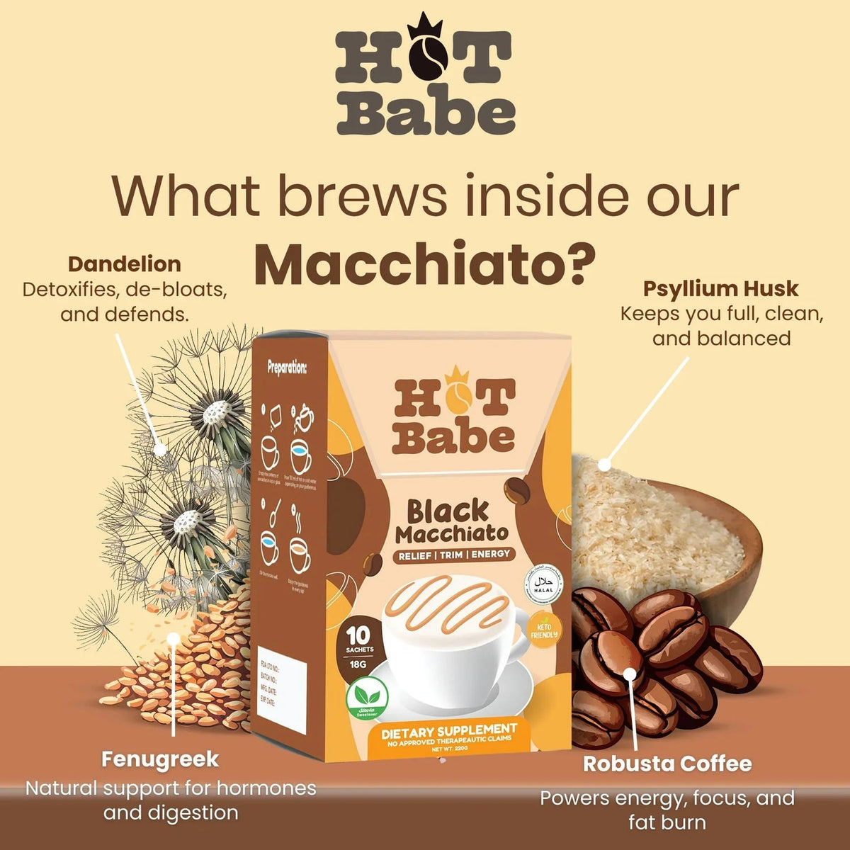 Hot Babe Black Macchiato 180g