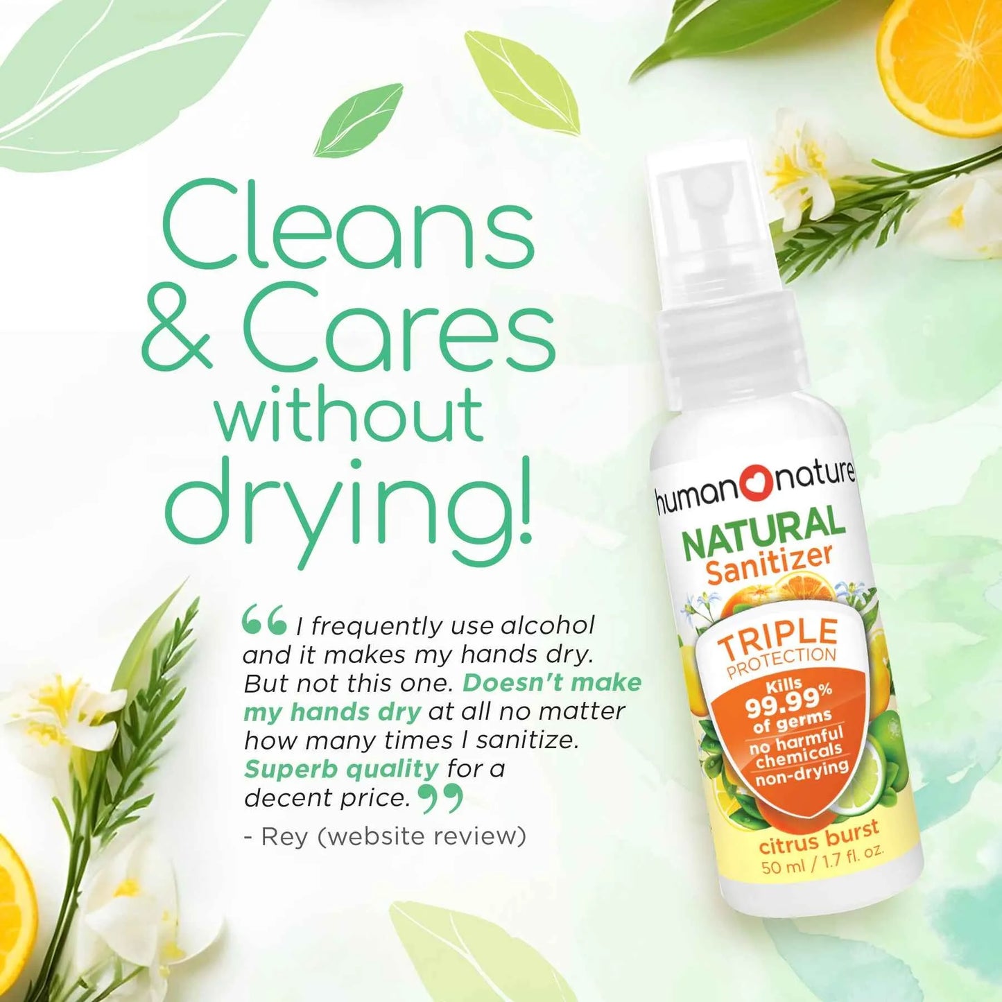 Human Nature Natural Spray Sanitizer - Citrus Burst 50ml