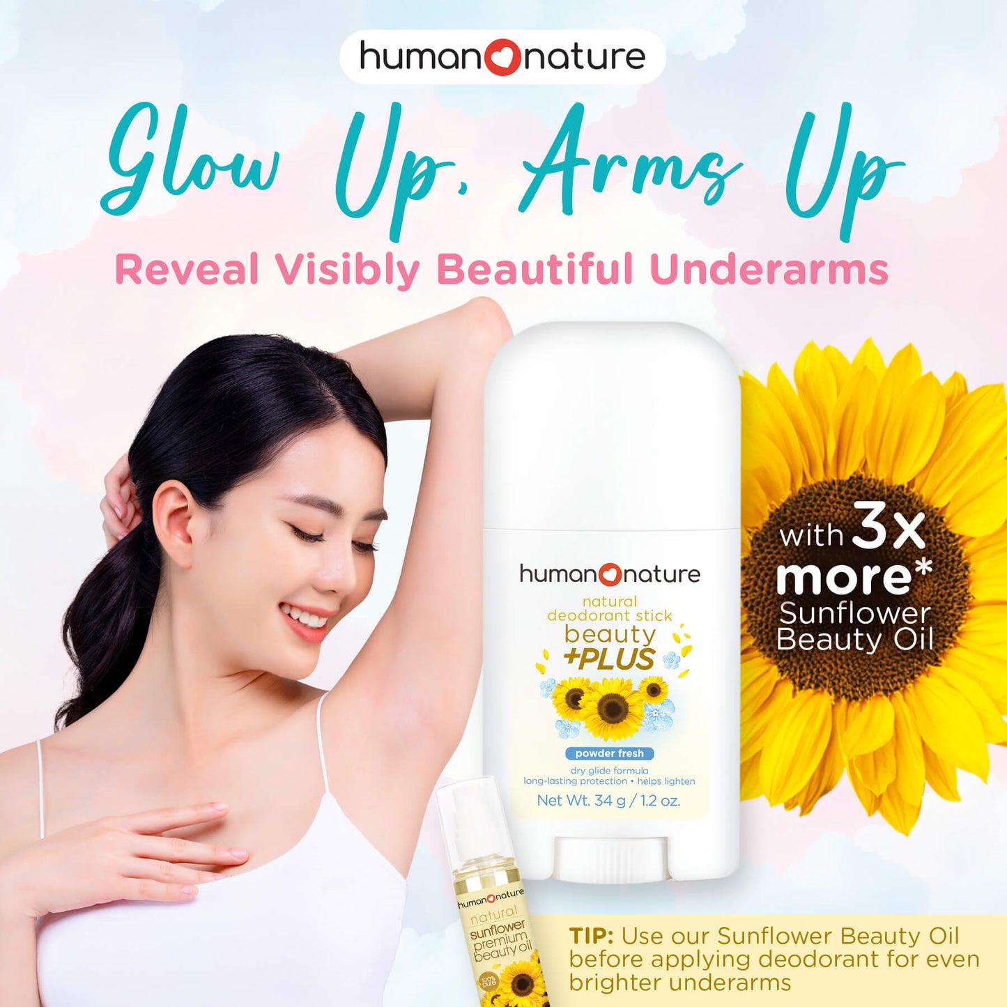 Human Nature Beauty +PLUS Deodorant Stick 34g