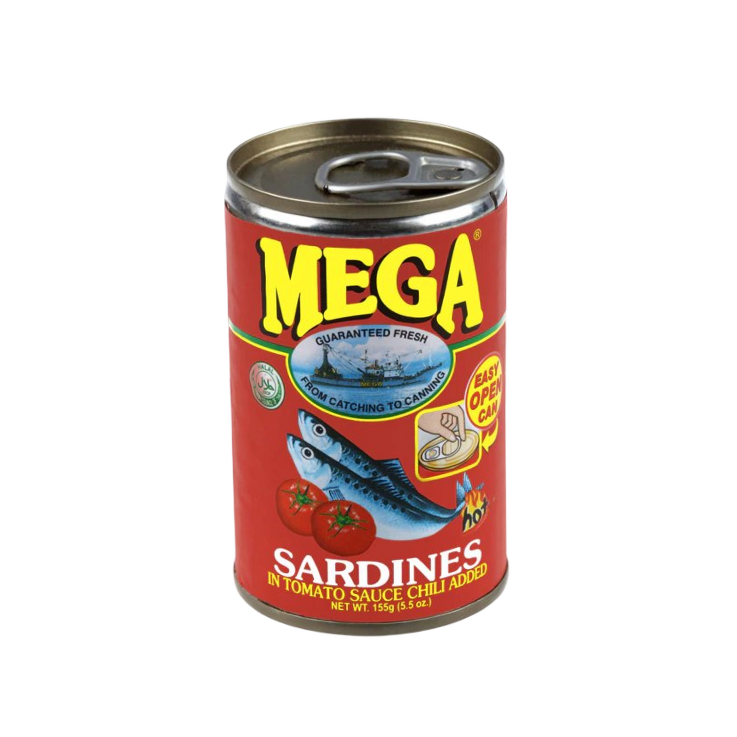 Mega Sardines in Tomato Sauce with Chili 155g