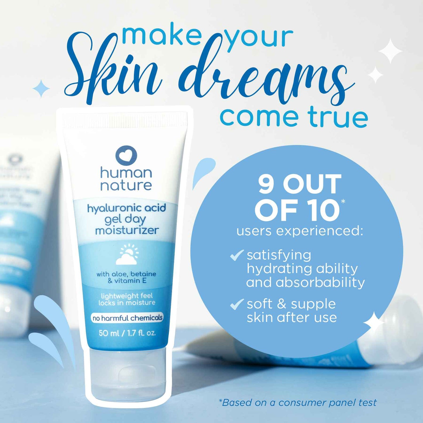 Human Nature Hyaluronic Acid Gel Day Moisturizer 50ml